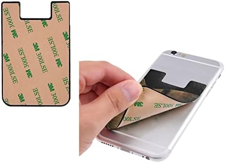 Titular de cartão de telefone de guitarra musical, caixa de crédito de identificação auto-adesiva PU para smartphone