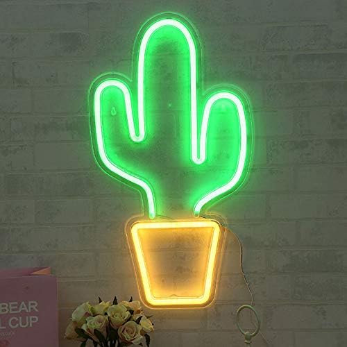 FDIT Inovative Cartoon Cactus forma de acrílico usb led luz LED LEITA LIMPE