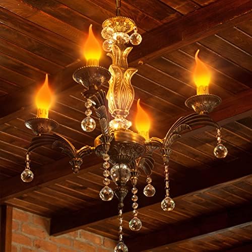 Lâmpadas LED de chama Prosperbiz, lâmpadas de lustre de ponta de chama E12, lâmpadas de vela vintage de candelabros para partido