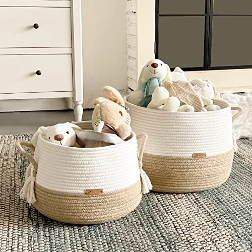 R Runka grande cesta para brinquedos-15.7 x 11,8 -BOHO cestas para sala de estar, quarto, viveiro | Grandes cestas