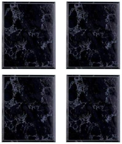 Pacote de 4 acabamento em mármore preto placa em branco de madeira 5 x 7 em