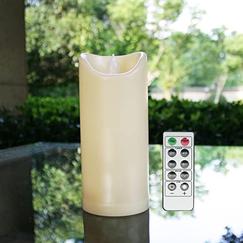 Velas LED à prova d'água ao ar livre operadas por bateria com o timer remoto pluvingando resina Pillar Candle Light for Home