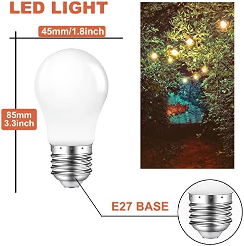 Lâmpada LED de Mzyoyo 1W, lâmpada noturna, lâmpada K45 1W E26 LED, lâmpadas de economia de energia LED equivalente, lâmpada
