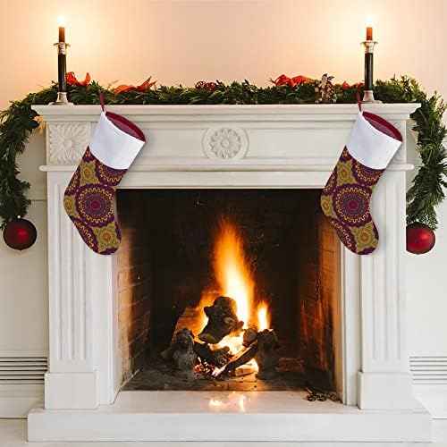 Oriental Art Style Mandala Christmas Christmas meias Decorações de casa para lareira da árvore de Natal Meias penduradas