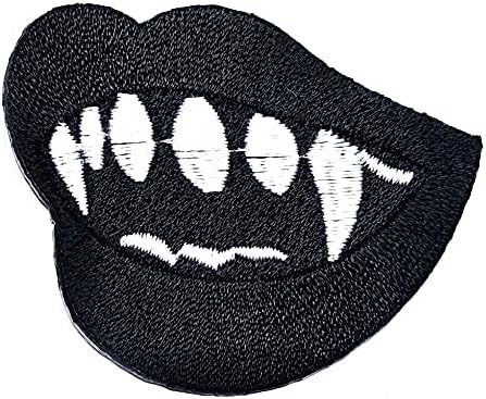 Hho Patch Conjunto de 3 peças. Sexy Black Lips Ghost Vampire Iron em remendos bordados lábios de vampiro e bordado