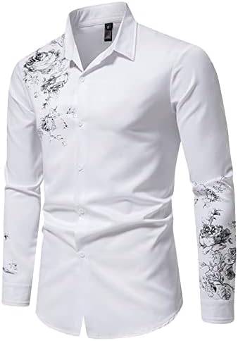 Camisetas de manga longa ayaso para homens de botão leve para baixo para baixo de túnica de túnica algodão solto Fit Fit