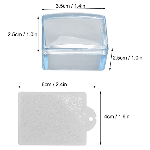 Estilista de unhas, estampa de unhas transparentes visível Manicure de silicone transparente Arte da unha Kit de estampagem de