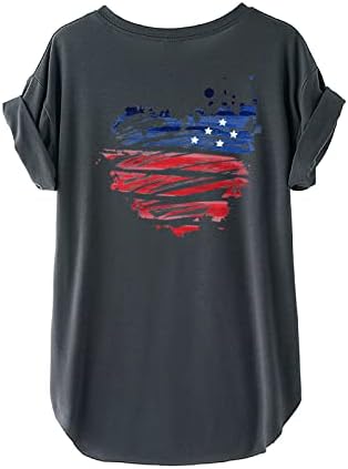 Mulheres 4 de julho Tops do Dia da Independência Tees de grandes dimensões camisas patrióticas bandeira americana