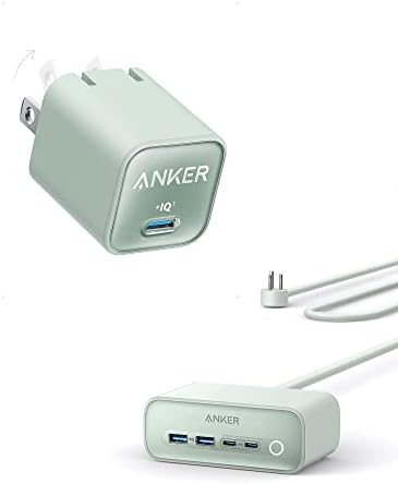 ANKER USB C GAN CHARGER 30W, 511 Charger & Anker 525 Station, 7 em 1 USB C Power Strip, 5ft com 3ac, 2usb A, 2USB C, Max 65W