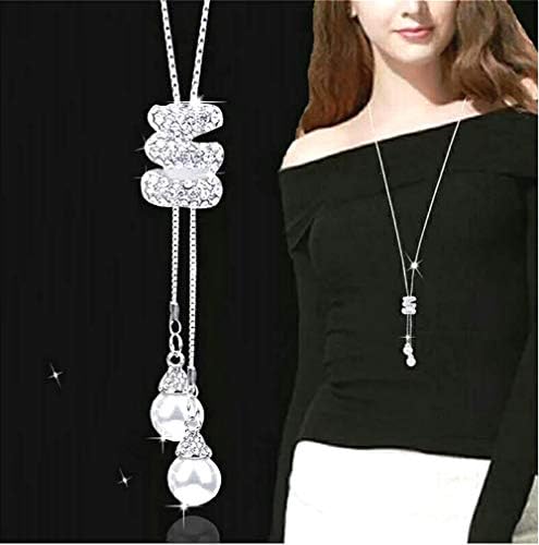 Cathercing Spiral Pearl Pingente de colar longo para mulheres colar de cadeia de camisola Colar gargantilha de jóias