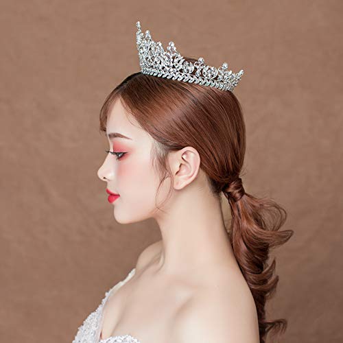 S Snuoy Queen Crown for Women Silver Bridal Crown Tiara Head Band Band Crowns para casamento