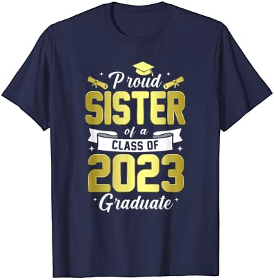 Irmã orgulhosa de uma turma de uma camiseta de festa de pós-graduação de 2023 pós-graduação