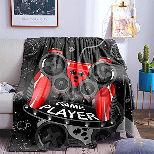 Cobertores de flanela de lã para jogos meninos e meninas gamepad de gamepad de luxo de gamepad para quarto e sofá 60 x 80