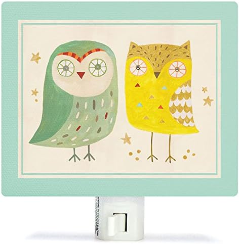 Oópsy Daisy Two Wise Owls Green & Yellow por Irene Chan - Night Lights, 5 X4