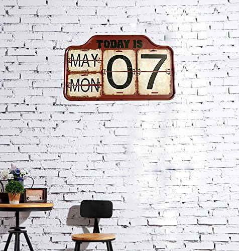Calendário de calendário de metal doméstico montado em parede de parede chique perpétuo calendário de ferro perpétuo para o escritório
