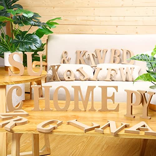 Letras de madeira de 6 polegadas letras inacabadas de madeira letras decorativas de alfabetismo de madeira para decoração