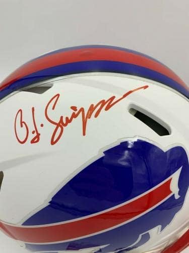 OJ Simpson assinado/Auto'd Buffalo Bills Speed ​​Authentic Speed ​​Helmet plano plano - JSA - Capacetes NFL autografados