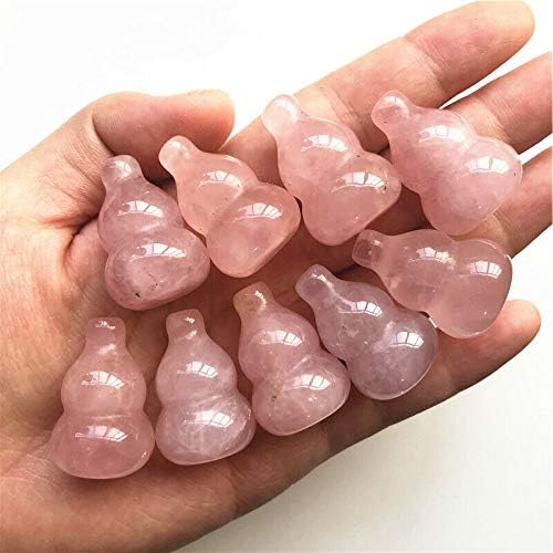 Seewoode ag216 1pc 28mm Quartz de rosa natural de rosa esculpida Gourd Crystal Stone Cucurbit Crafts de pedras naturais e