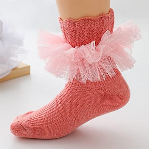 Adeimoo Baby Girls Cotton Lace Meocks Ruffle Frilly Princess Style meias de tornozelo para meninas infantil infantil