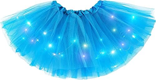 Garota tutu saias, 2-8 anos meninas iluminam a saia tutu saia mágica Princesa LED LED SAVILHA TULLE