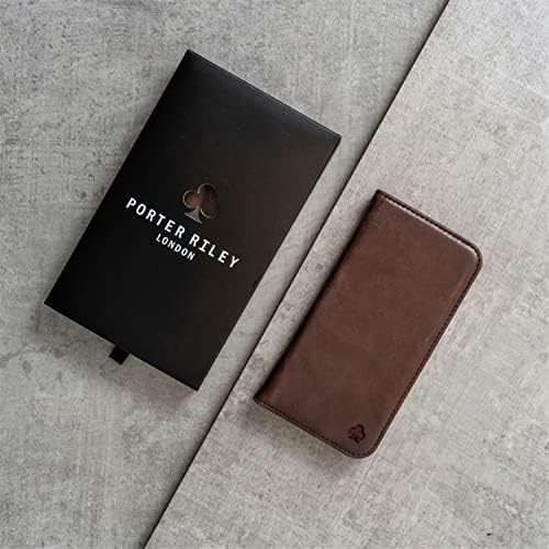 Porter Riley - Caso de couro para iPhone 12 mini. Premium Genuine Leather Stand/capa/carteira/capa com [slots de cartão] [suporte