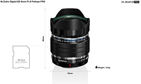 Olympus M.Zuiko Digital Ed 8mm F1.8 Fisheye Pro EF-M0818PROBLK Micro Four Thirds Fisheye Lens