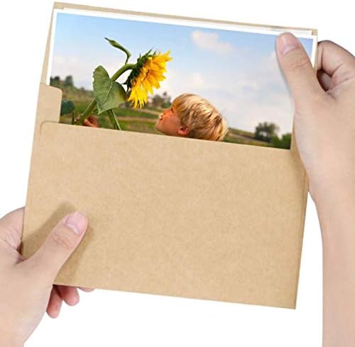 NUOBESTY 5PCS Kraft Paper Envelopes A4 Bolsa Kraft Cartões de papel Envelopes de armazenamento de documentos para
