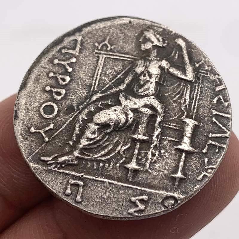 Deusa artesanal grega knight antiguidade de cobre coleta de prata antiga coleta de moedas de alívio Horse de alívio de 25 mm de cobre