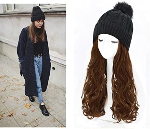 Douba Hairpiece sintética com Fleeces Beanie Hat elegante Acessório de acessórios para mulheres para mulheres Mantenha aquecido