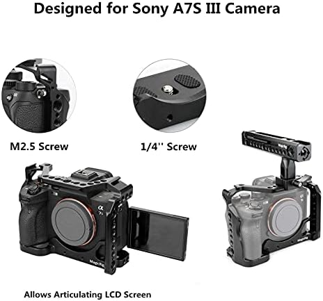 Magicrig A7S III /A7S3 /A7SIII Kit de gaiola de câmera + grampo de cabo compatível com HDMI