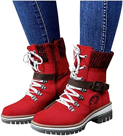 Botas de moda feminina Mid Calf Punk Goth Botas de motocicleta Botas de couro de inverno Chelsea Boots Sapatos Botas de couro de