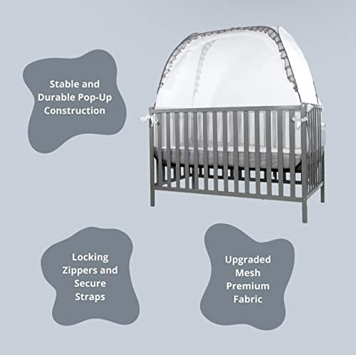 Brite Life Baby Segurança Berço - Pop -up premium Configuração - Capa de berço à prova d'água - NETME MOSQUITO DE BERMERY