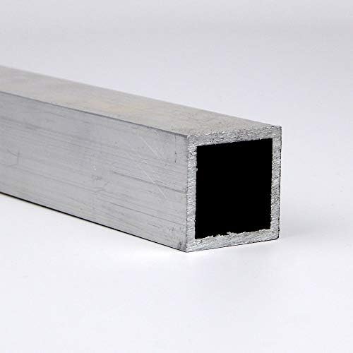 6063 quadrado de tubo de alumínio, acabamento não polido, extrudado, temperatura T52, ASTM B221, 1,25 altura, 0,125 de espessura