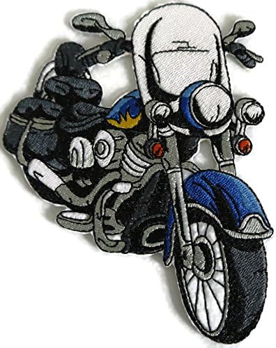 Hot Rods em uma tela de belos motociclistas Coleção de patches [Mighty Blue Chopper] [História American Automobile in Borderyer]
