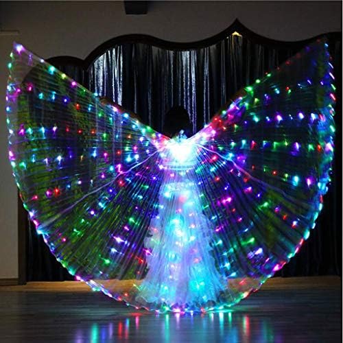 Cegduyi Belly Dance Isis Wings com bastões telescópicos para figurino de dança para adultos asas de anjo para performance de carnaval