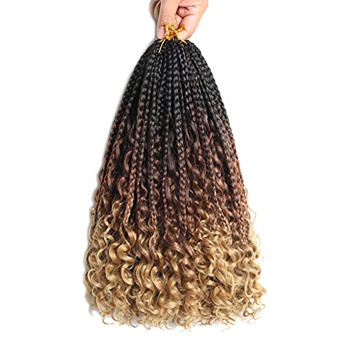 Qinming Box Braids Crochet Hair deusa 8 pacotes 3x Balsas sintéticas de crochê Bohemian Bails Hair for Black Women