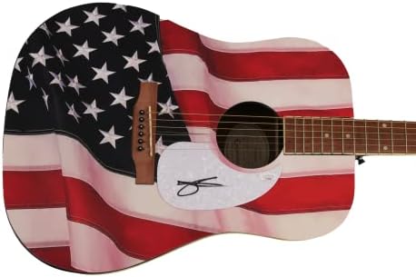 Chase Rice assinou o autógrafo em tamanho real um de um tipo personalizado 1/1 American Flag American Gibson Epiphone