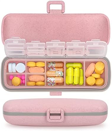 Organizador semanal de comprimidos shfesh, caixa de comprimidos de 7 dias, organizador de medicina portátil de viagem para