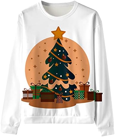 Wocachi Feliz Natal Sweetshirts Pullover, Funny Natal Santa Claus Impresso de Crewneck Designer Sweater Tops