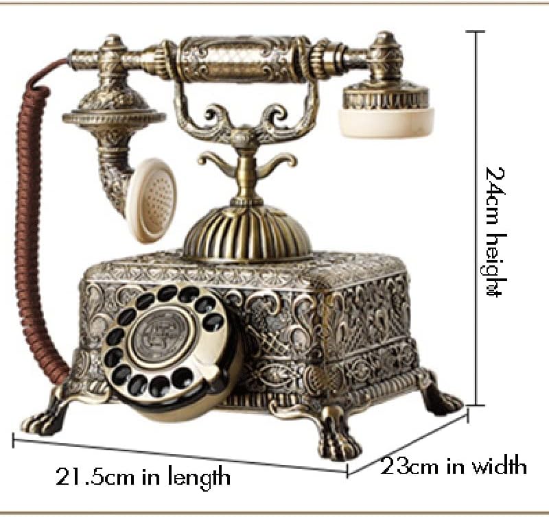 Trexd Metal Metal Vintage Antigo Telefone Antigo Linha do telefone com moda antiga com mostrador rotativo para decoração