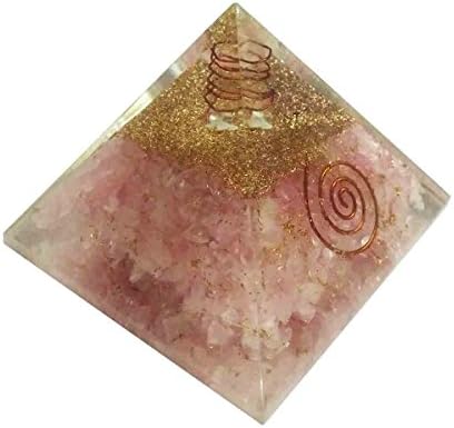 Rose Quartz Stone Pirâmide Cristais de Cura Reiki Piramida Reiki Spritual Gift com bolsa de presente vermelha
