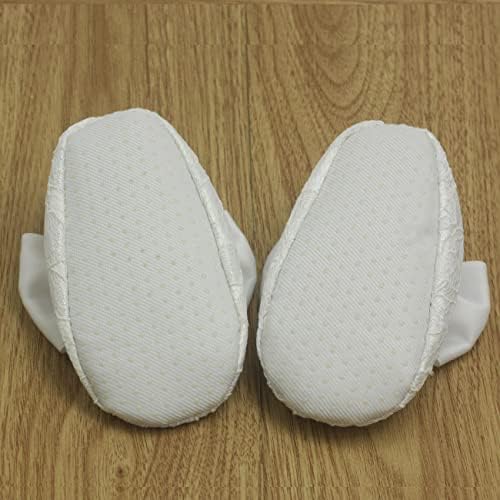 Sapatos de batismo e faixa de cabeça para batizagem de sapatos de marfim branco