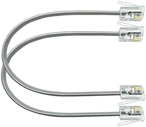 NECABLES 2PACK 6 polegadas cabo de telefone curto cabo curto linha de telefone curto cabo rj11 6p4c masculino para
