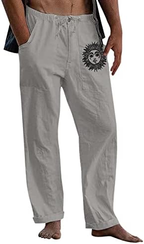 Cotão sim slide masculino casual casual prenda calça de comprimento completo botão de bolso de empurring calça calça calça de calça