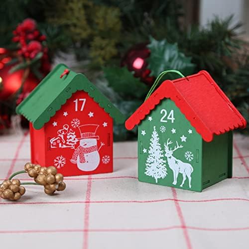 Wooden Christmas Advent Calendar Countdown para decoração de férias de Natal para a mesa de mesa de casa