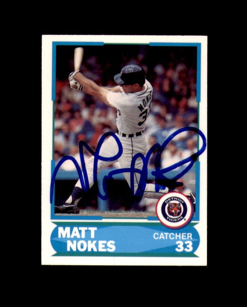 Matt Nokes assinou a pontuação de 1988 Young Superstars Detroit Tigers Autograph