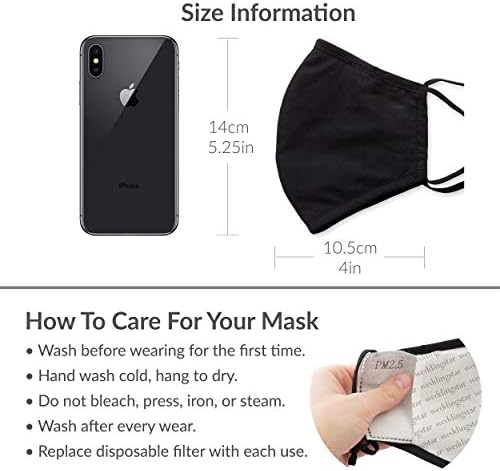 Weddingstar 3 -by -by -by -by lavável máscara facial reutilizável e ajustável com bolso de filtro - férias de natal
