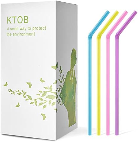 200 contagem compostável de vegetais de palha colorida-ktob biodegradável canudos flexíveis-uma fantástica alternativa ecológica