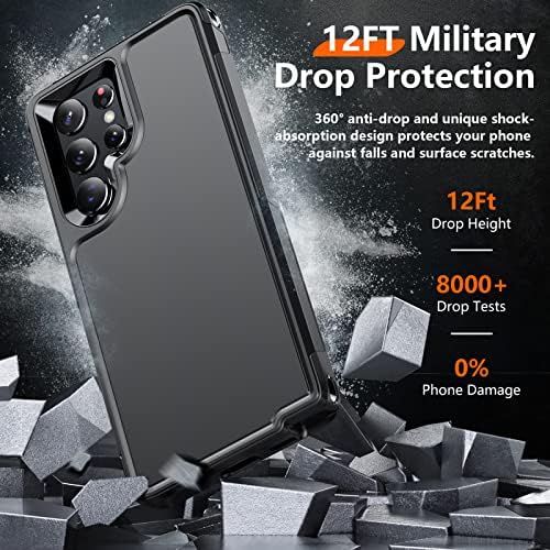 TEMDAN [HEST SHOTSOOF] para Samsung Galaxy S22 Ultra Caso, [12 pés de proteção contra queda de grau militar] [Proteção de airbag