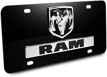 Au-Tomotive Gold, Inc. Dodge Ram 3D Placa de identificação do logotipo Metal Black Metal